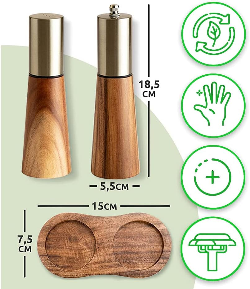 Gold Salt Shaker and Pepper Grinder Set