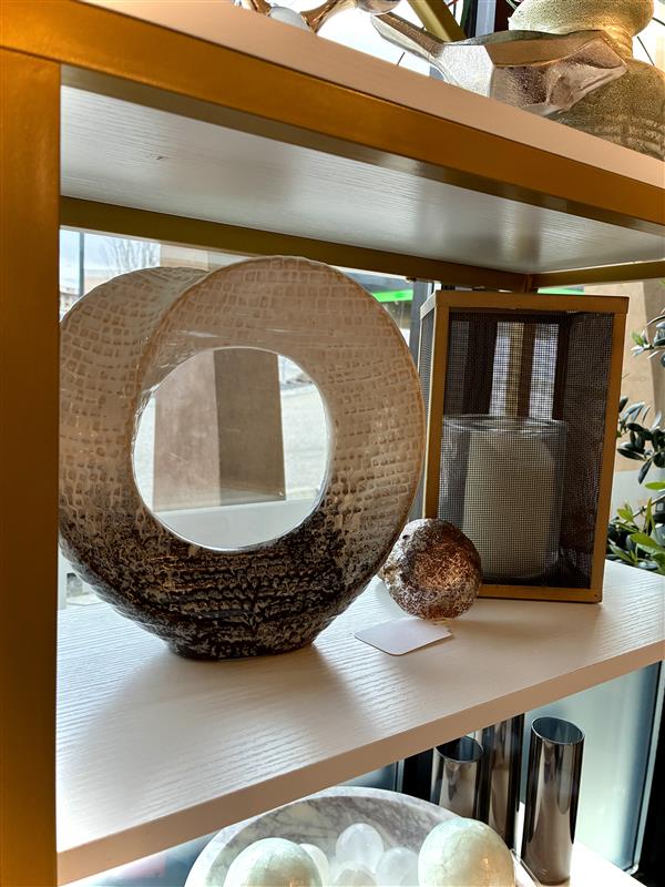 White & Black Circular Sculpture