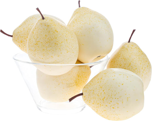 6Pcs Artificial White Pears
