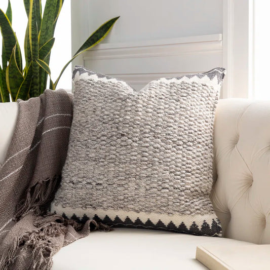 Wool Blend Reversible Throw Pillow for Cozy Elegance