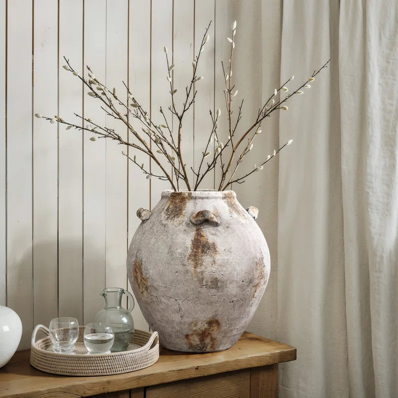 Brown and White Terracotta 12-Inch