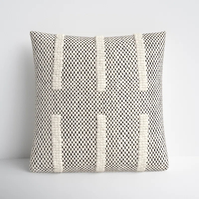 Striped Cotton Blend Accent Pillow