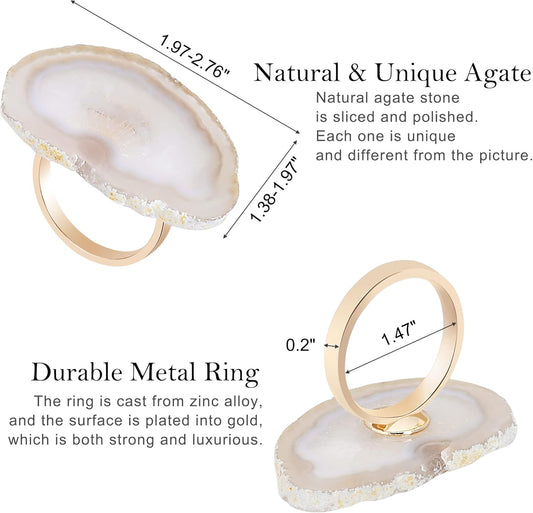 Agate Napkin Rings Set of 4