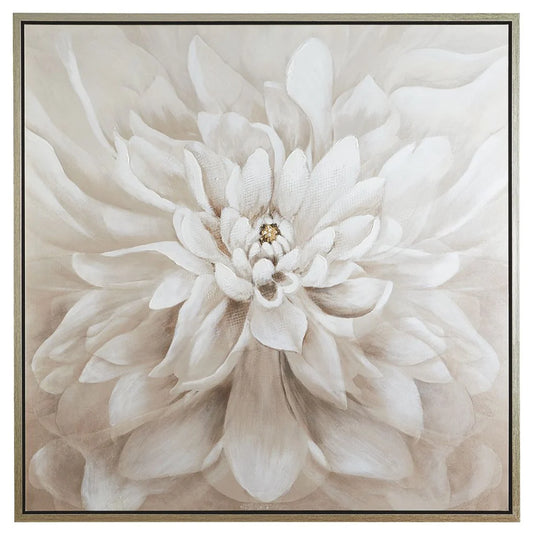 Taupe & White Wall Canvas Flower