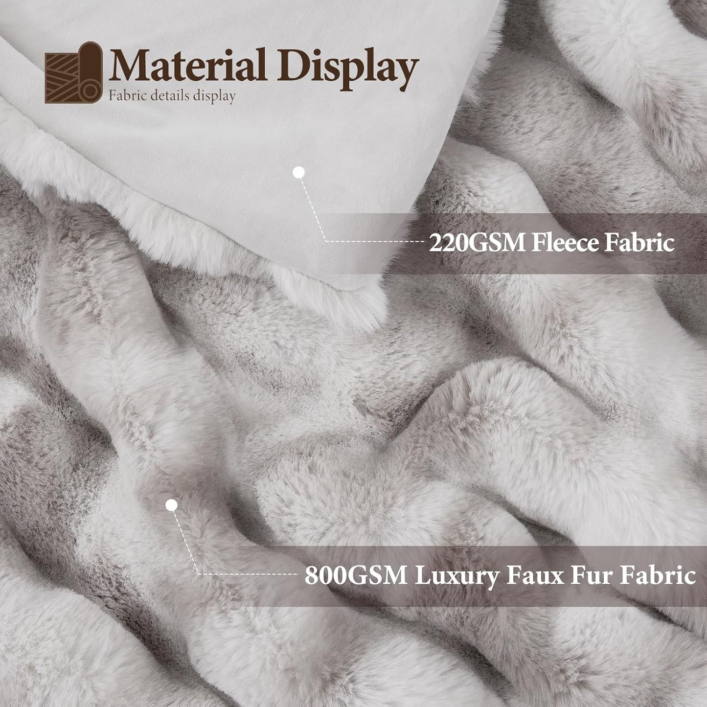 Faux Rabbit Fur Throw Blanket - Heavy & Extremely Soft
