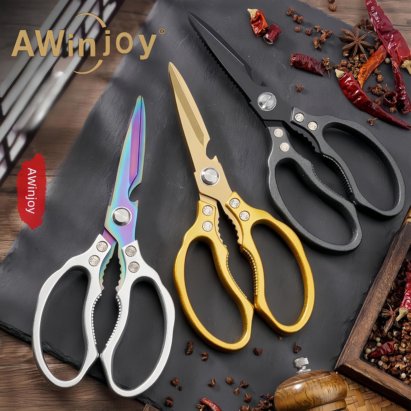 Kitchen Scissors, Heavy Duty Sharp Kitchen Shears Dishwasher Safe