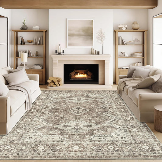 8X10 Washable Rug - Ivory