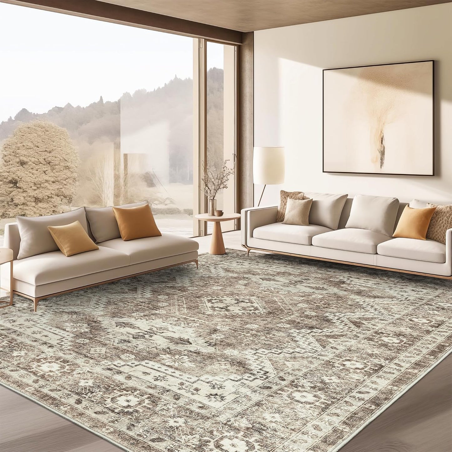 8X10 Washable Rug - Ivory