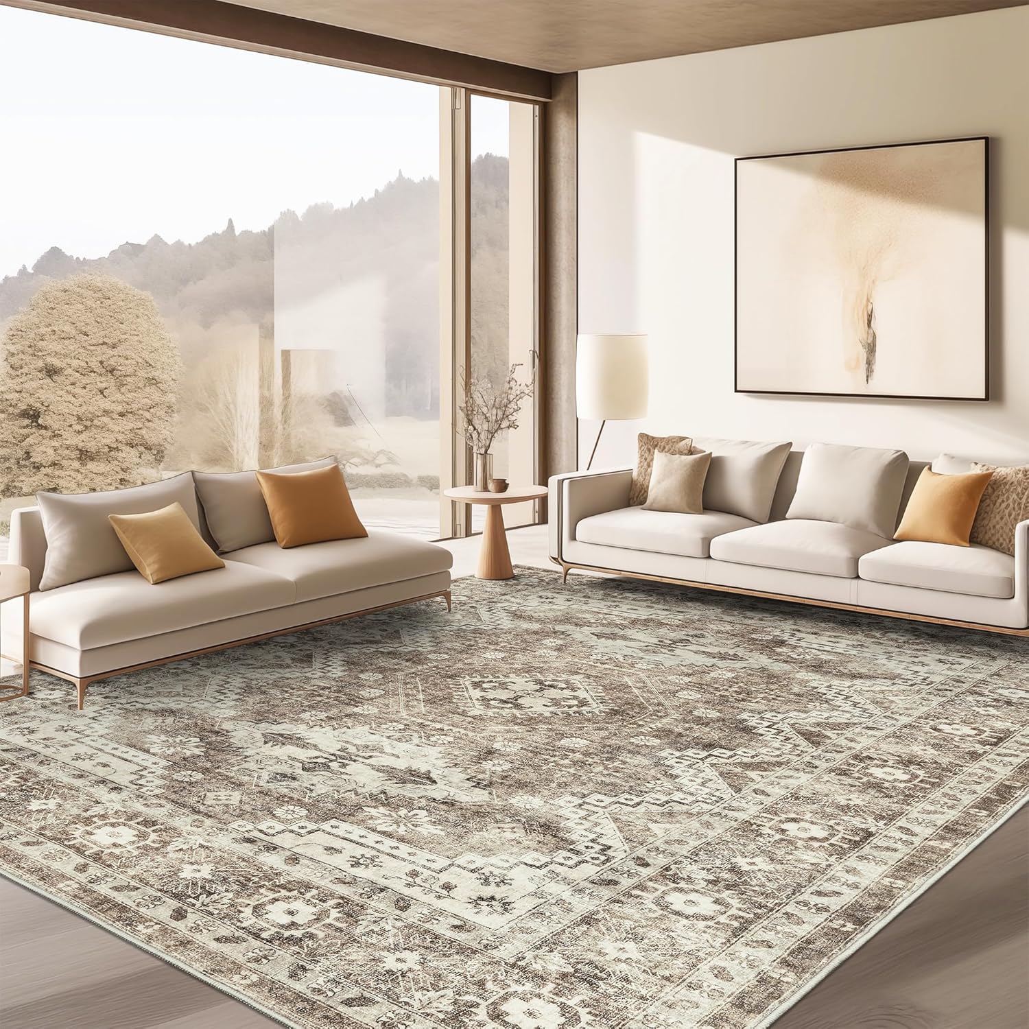 8X10 Washable Rug - Ivory