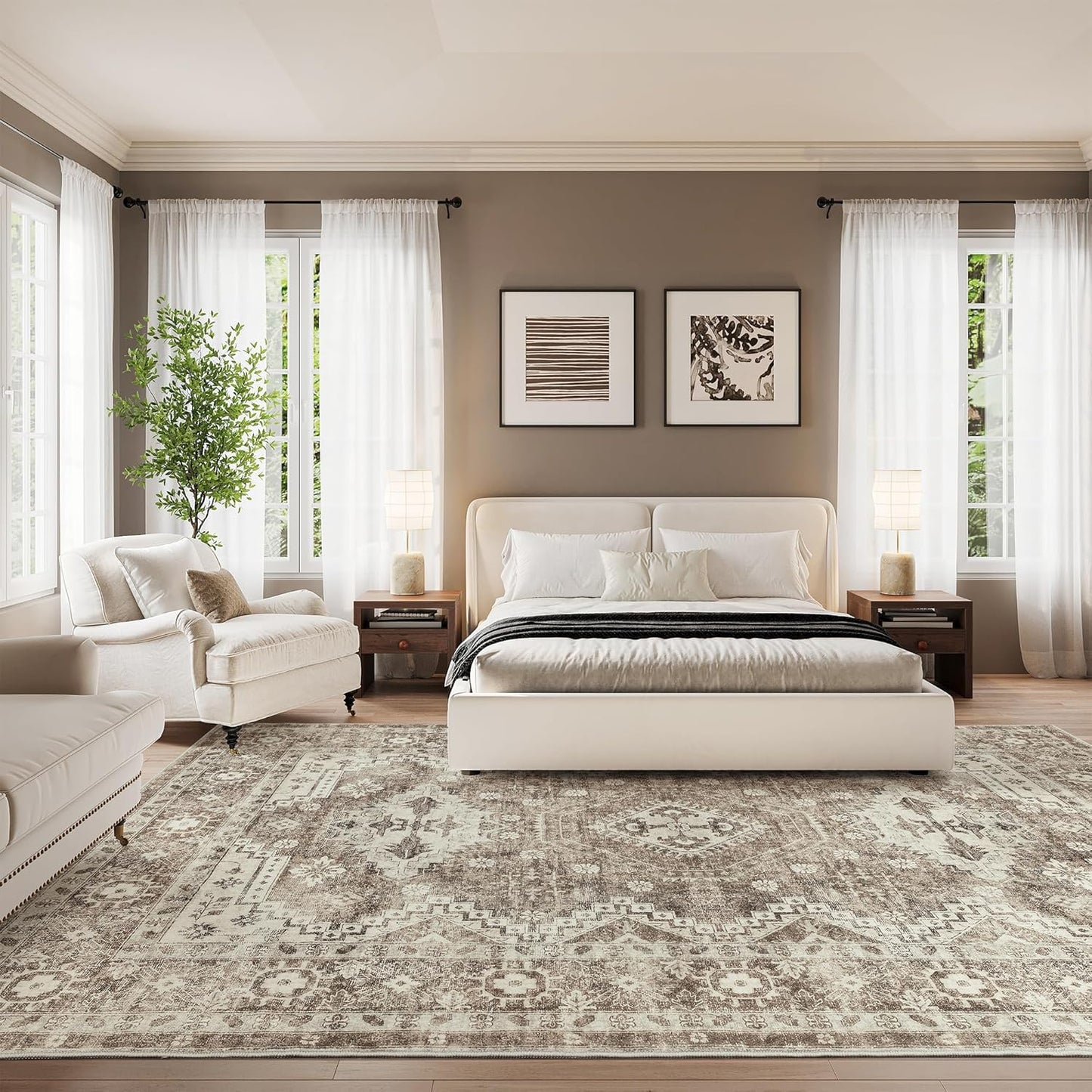 8X10 Washable Rug - Ivory