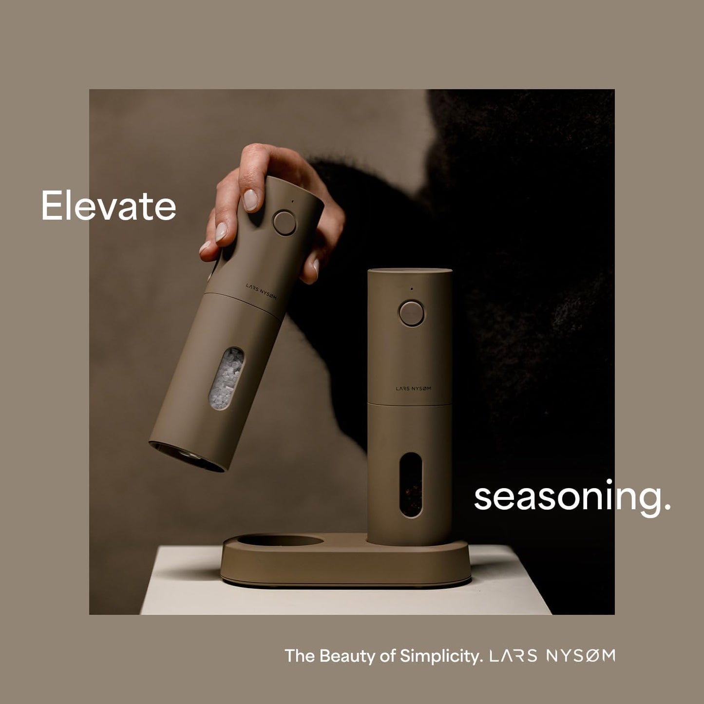 Electric Salt and Pepper Grinder Set USB Rechargeable Electric Spice Mill Set (Carbon Black)