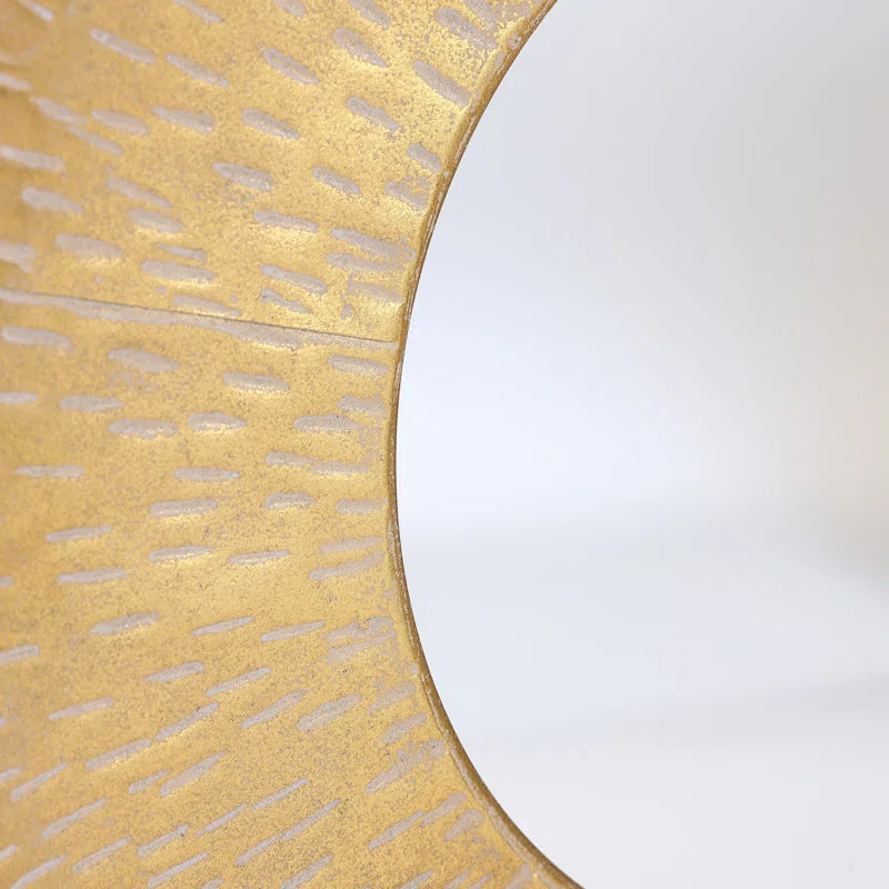 Round Gold Metal Wall Mirrors - Set of 3
