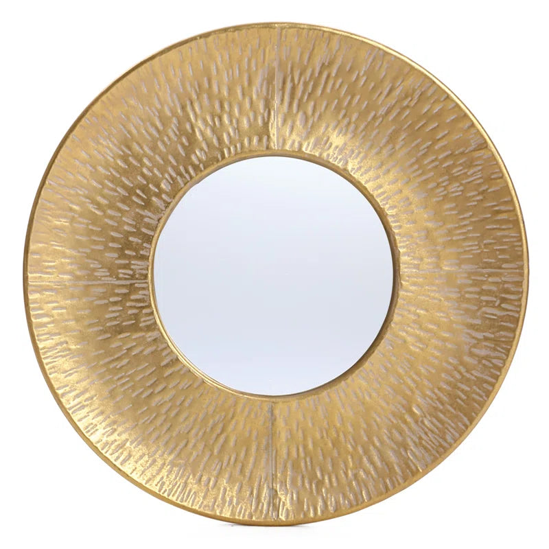 Round Gold Metal Wall Mirrors - Set of 3