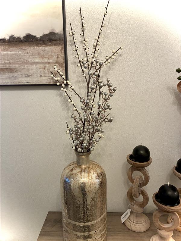 Silver Berry Faux Branch