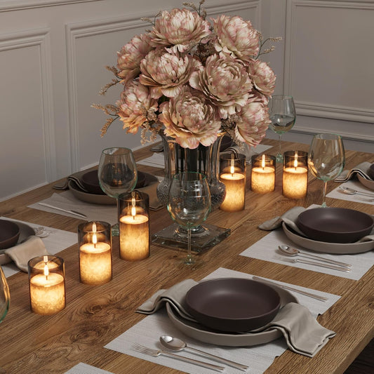 Real Wax Crystal Design Flickering Flameless Candles with Remote