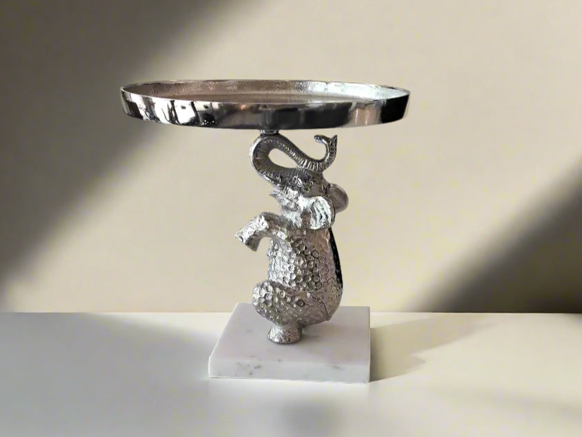 Elephant Holder Tray with Marble Base