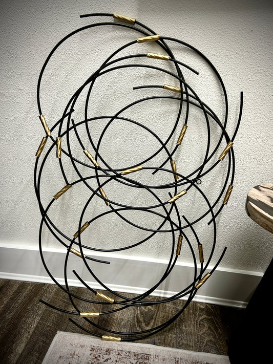 Metal Circles Black & Gold Wall Art