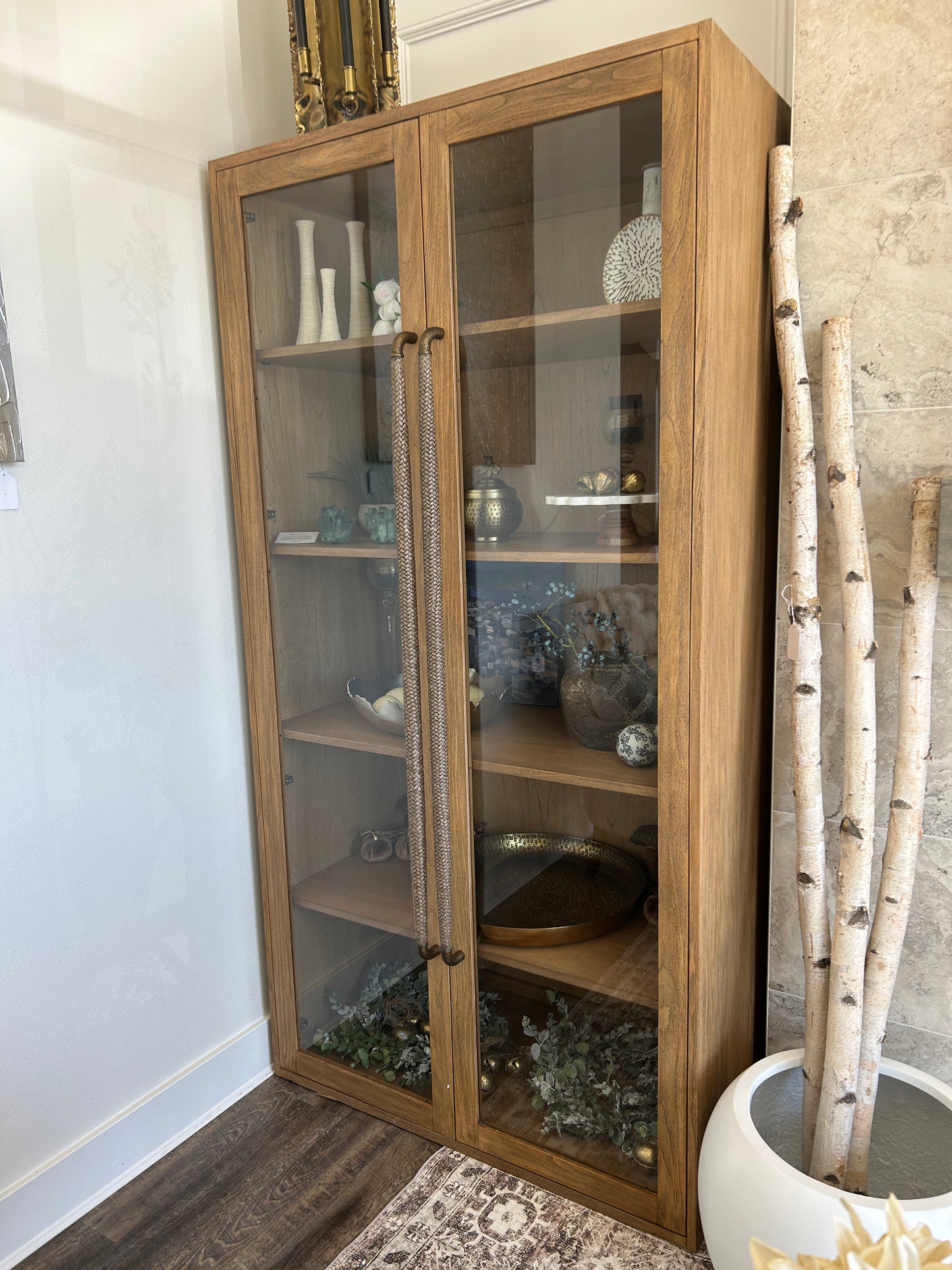 Tall Teak Exposure Cabinet