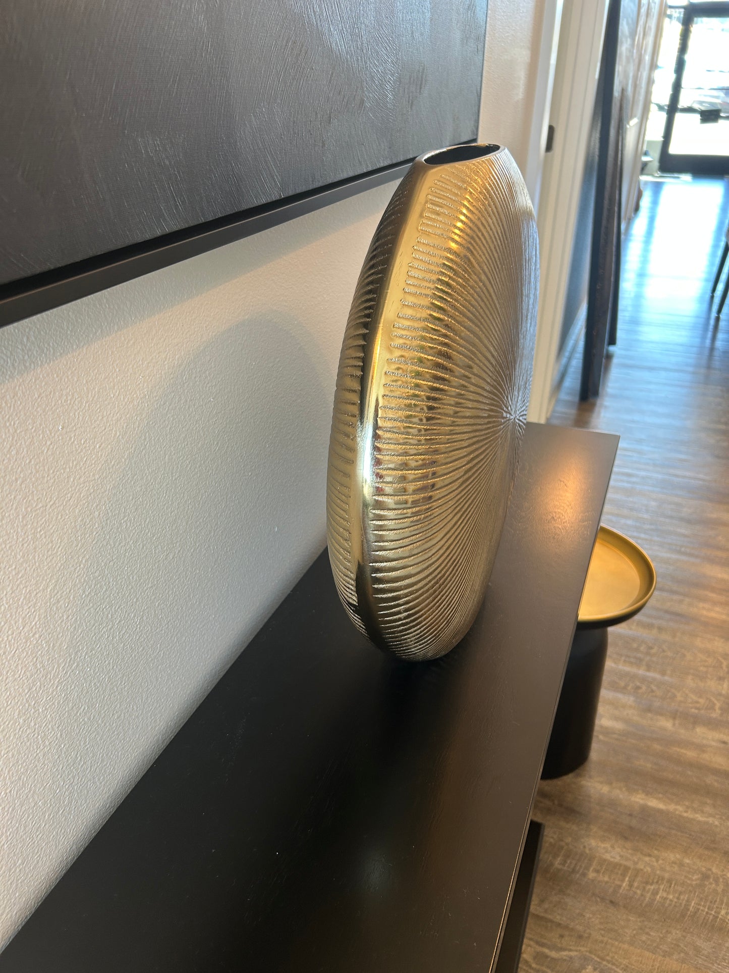 Heavy Cast Metal Indian Vase