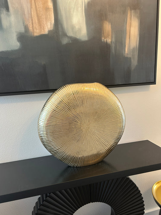 Heavy Cast Metal Indian Vase