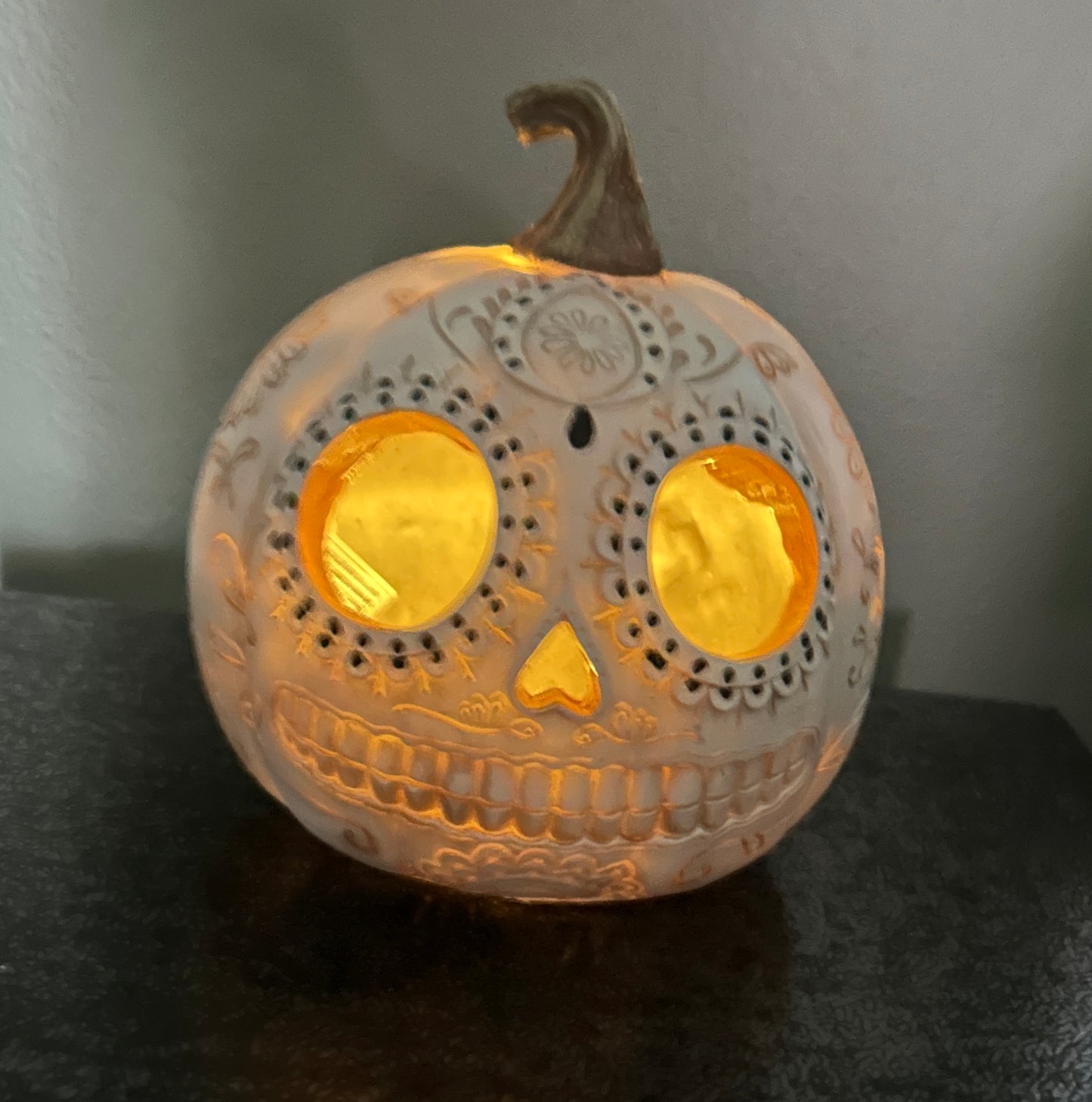 Dia de los Muertos Lighted Pumpkin