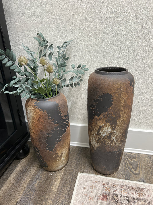 Rustic Ceramic Floor Vase - 15.7"