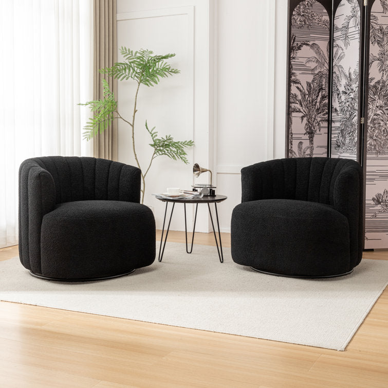 Upholstered Swivel Barrel Chair