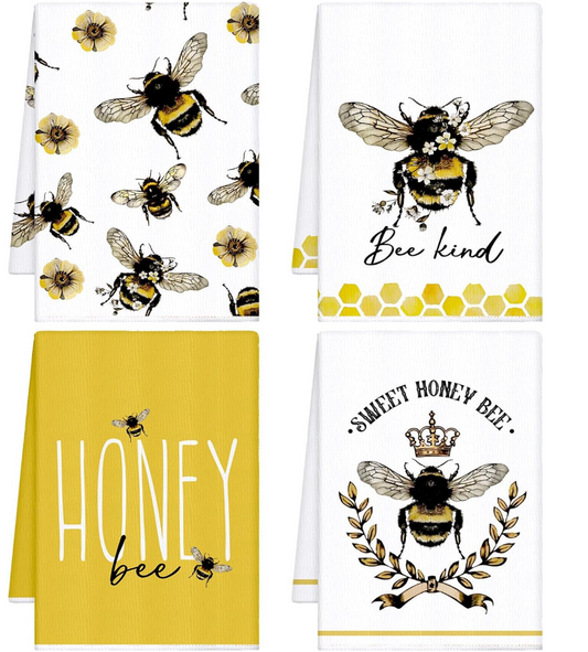 Bee Kitchen Tea Towel 16x24"