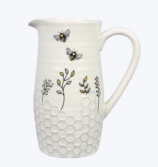 Honey Bee Ceramic Water Pitcher/Vase