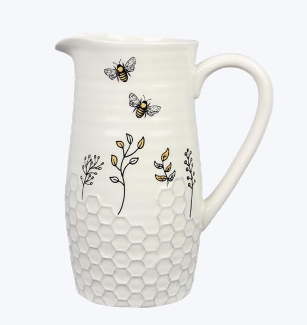 Honey Bee Ceramic Water Pitcher/Vase