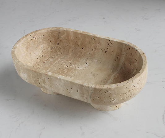 Travertine Decorative Bowl - Two Legs