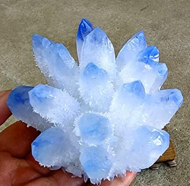 Sky Blue Phantom Quartz Crystal Cluster
