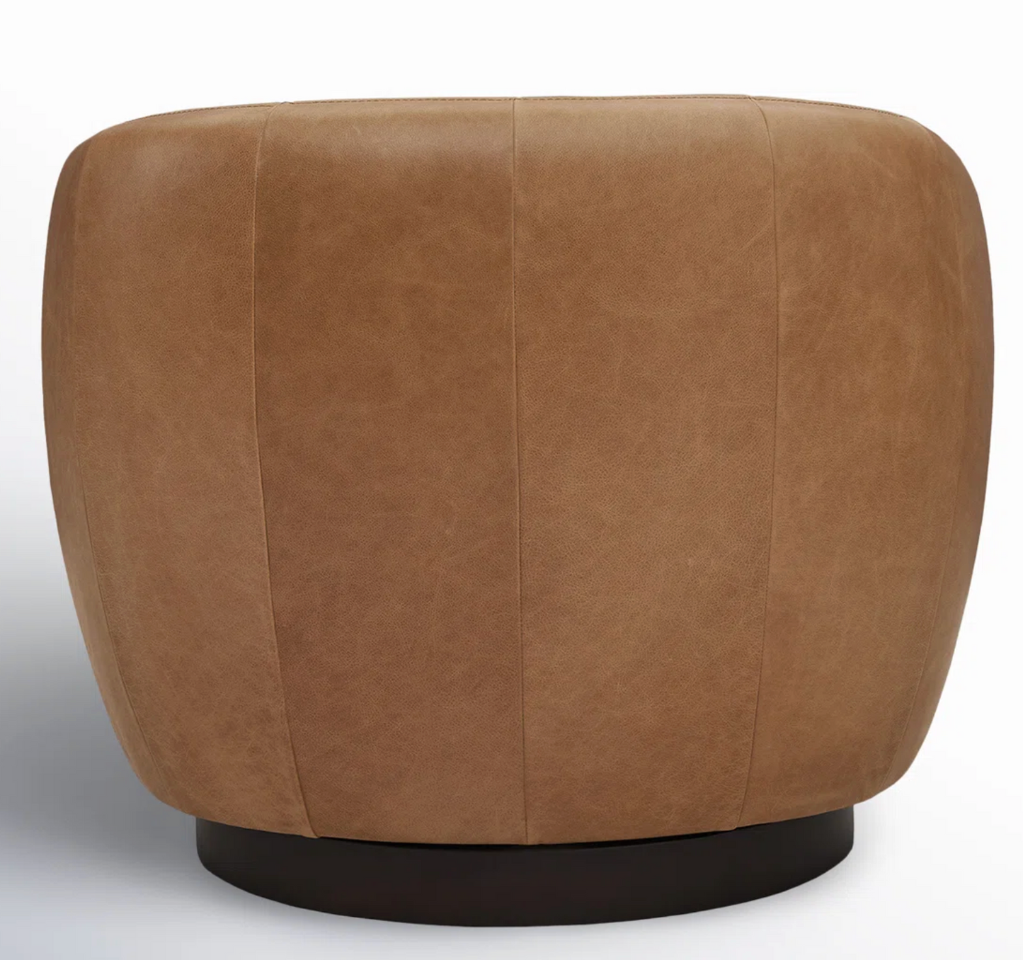 Geniue Leather Swivel Barrel Chair