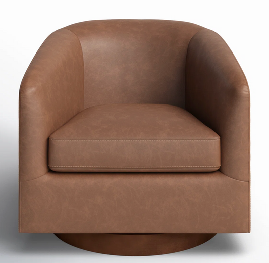 Swivel Barrel Chair - Camel