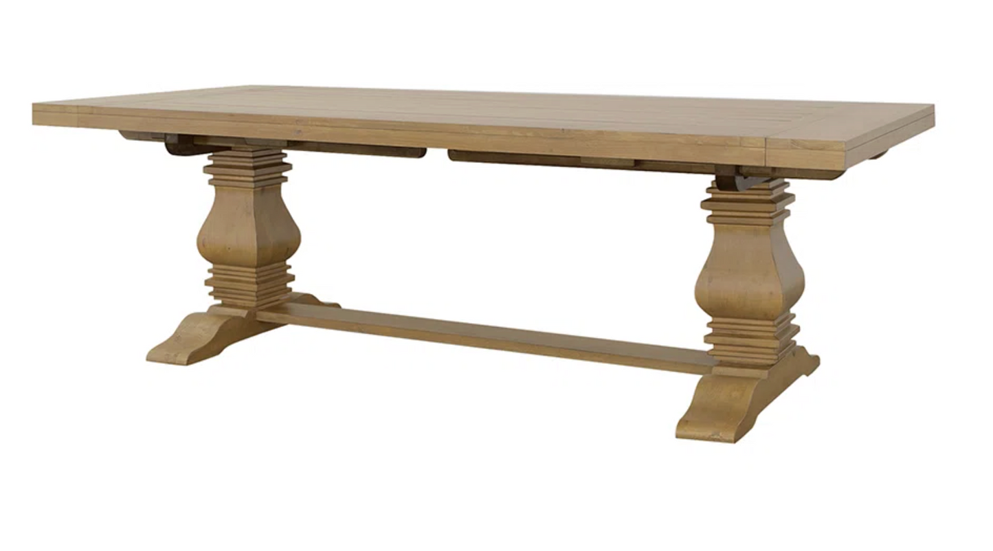 Extendable Pine Solid Wood Dining Table