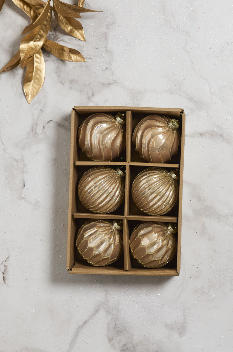 Metallic Bauble Ornament - Set of 6