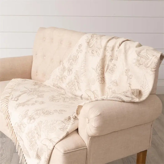 Throw - Hummingbird and Mushrooms