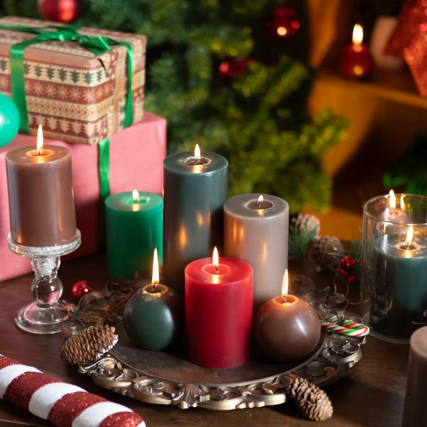 3" X 4" Hand-Poured Unscented Candles - Set of 3 in Taupe Gray