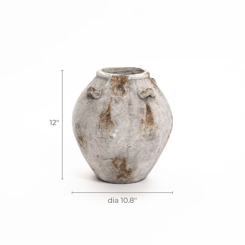 Brown and White Terracotta 12-Inch