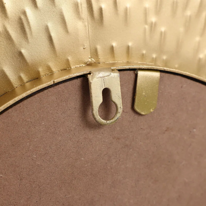 Round Gold Metal Wall Mirrors - Set of 3