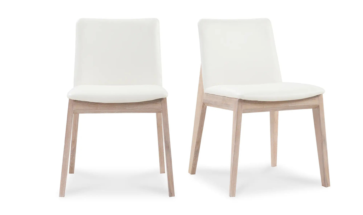 Deco Dining Chair Cream White PVC - Set Of Two