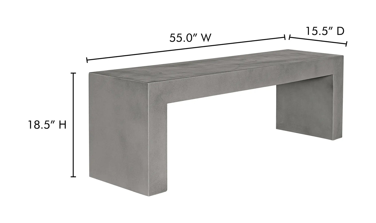 Lazarus Outdoor Bench Dark Grey