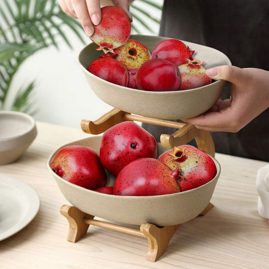 Lifelike Faux Pomegranates - 12 Piece