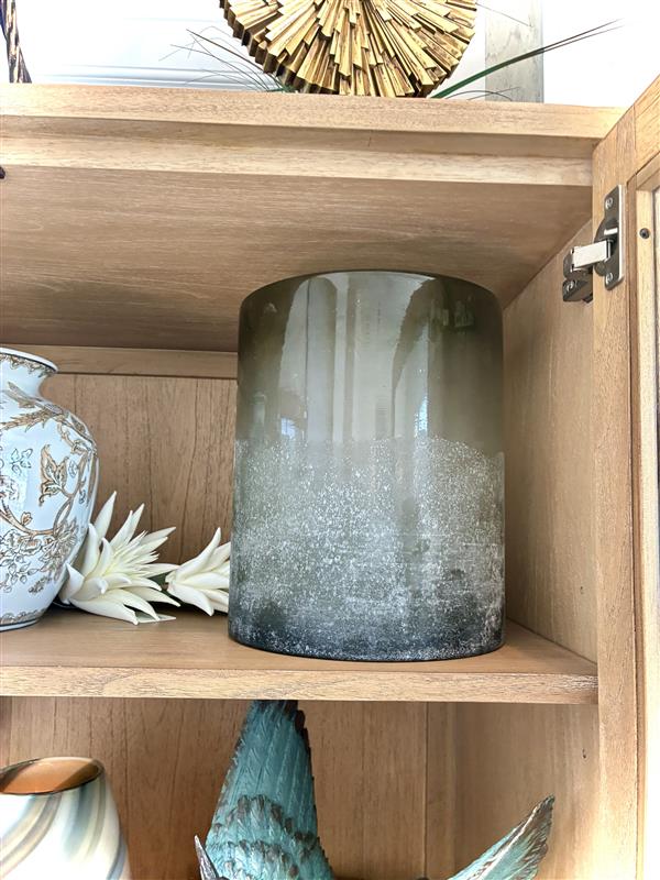 Green Glass Candle Holder