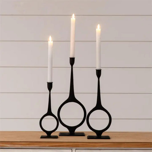 Round Taper Candle Holders (Set of 3)