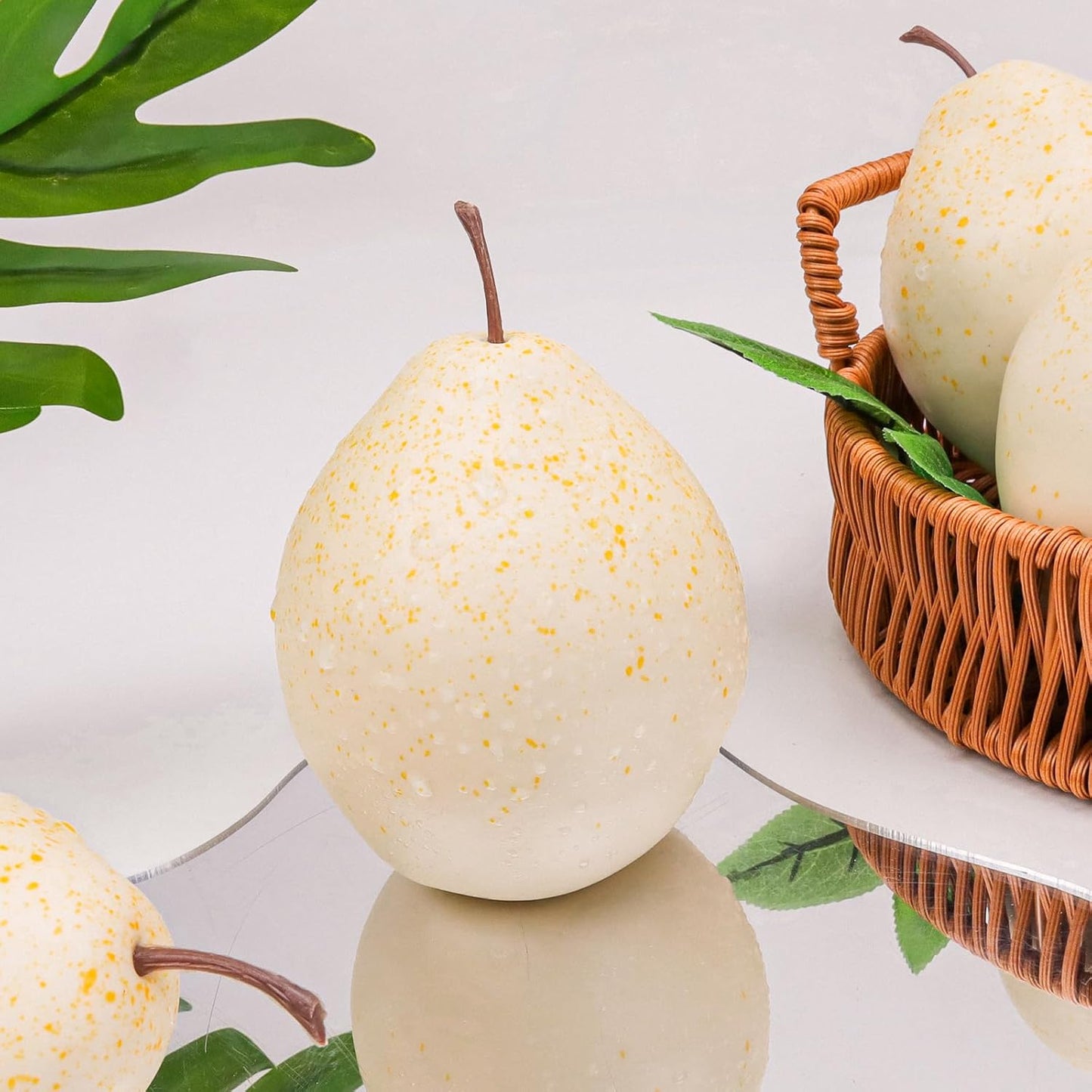 6Pcs Artificial White Pears