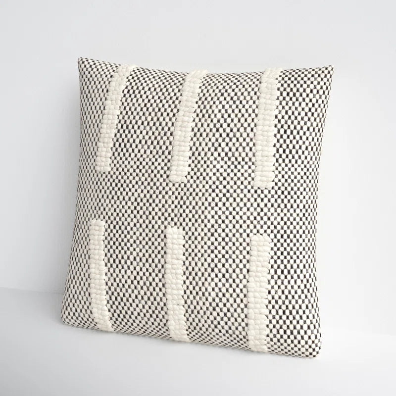 Striped Cotton Blend Accent Pillow