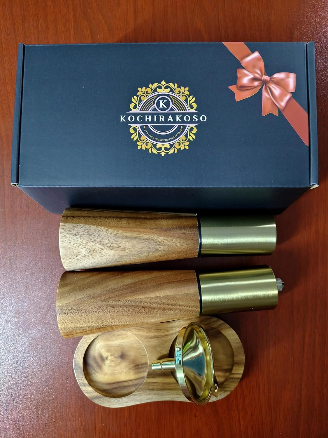 Gold Salt Shaker and Pepper Grinder Set