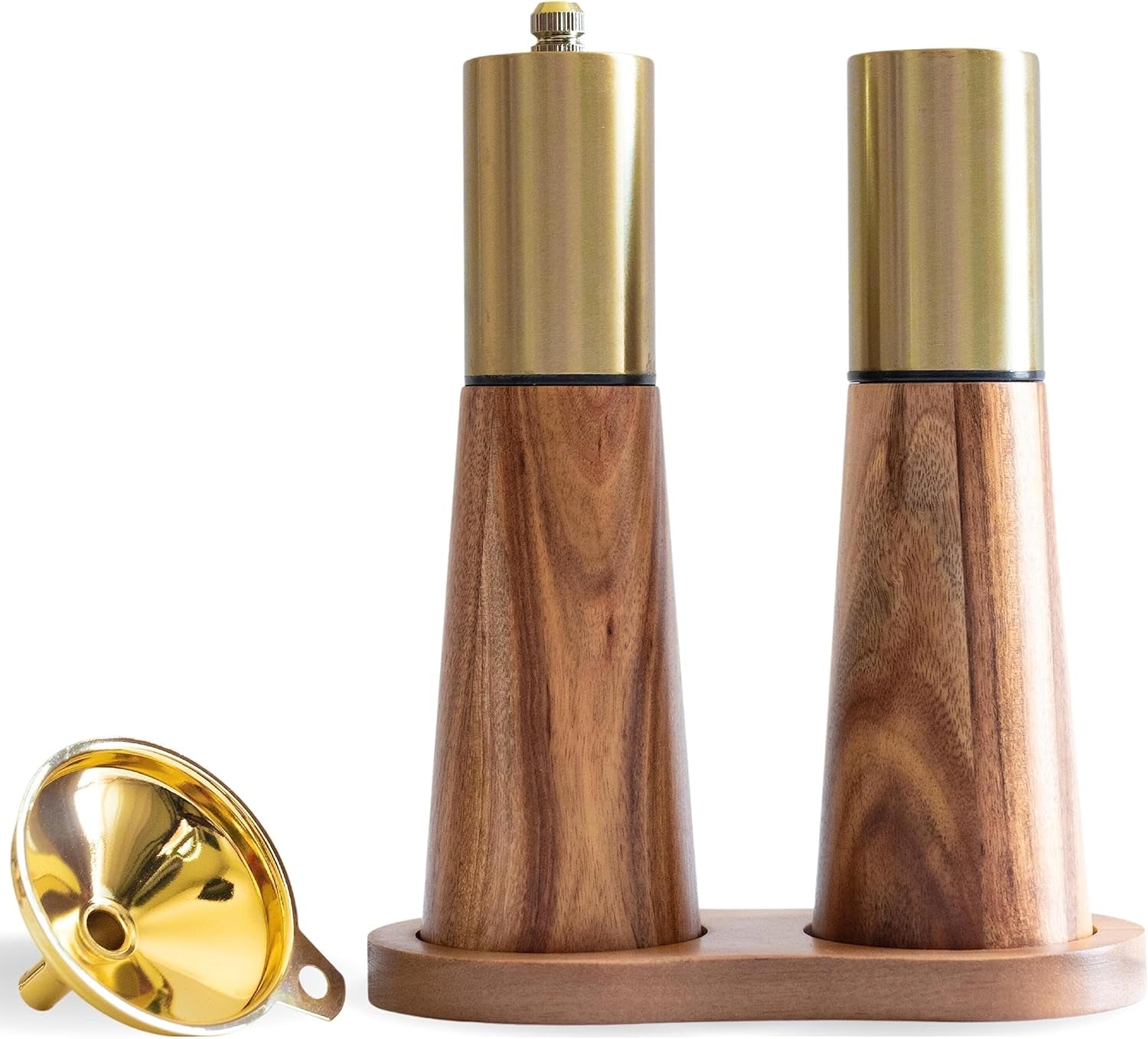 Gold Salt Shaker and Pepper Grinder Set