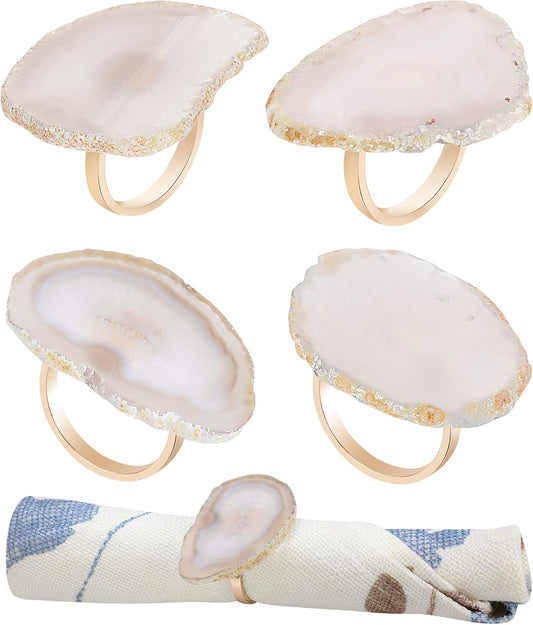 Agate Napkin Rings Set of 4
